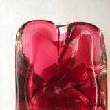 Murano pink lined glass ashtray, 1960