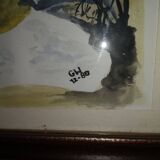 Watercolor landscape mountain chalet by gw ledward 12 80 switzerland savoie sign gw 12 80