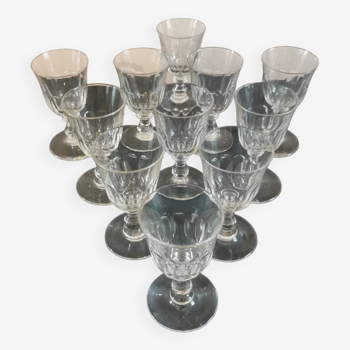 Port wine liqueur glasses in blown glass early 20th century