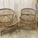 Pair of vintage rattan armchairs