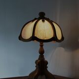 Lampe de table en bois et verre d'Asmuth Leuchten