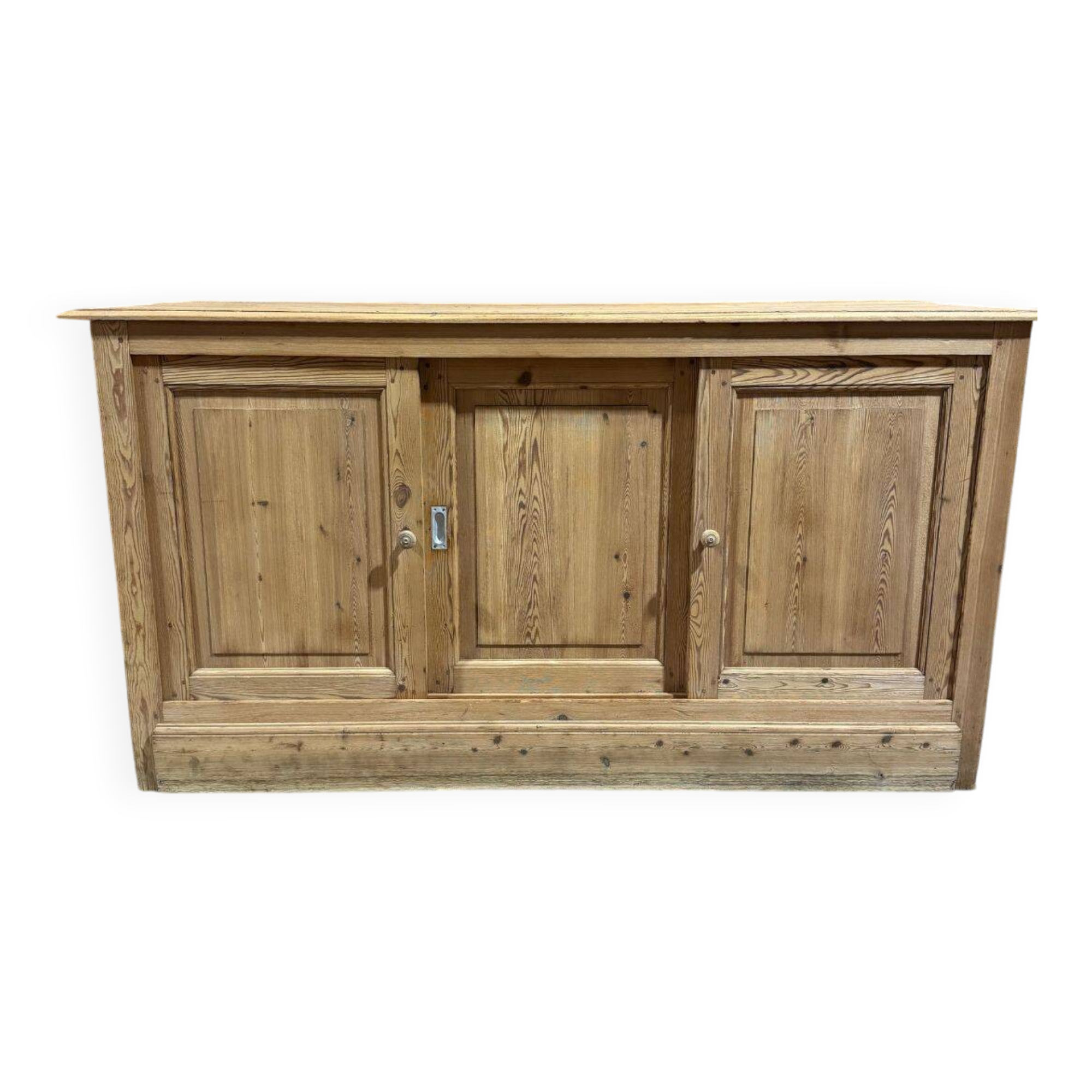 Old haberdashery counter in pitch pine - Restored & Sandblasted