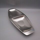 Alessi alfra vintage 1970s 2-compartment steel dish