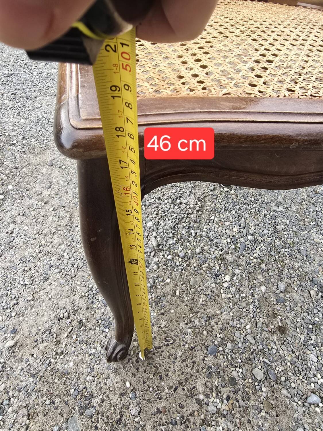 Set of 6 Louis XV chairs in wood and cane