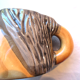 2 lunches decorated in faux wood style, cups + saucers, signed VALLAURIS