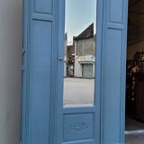 Parisian Art Deco armoire with beveled mirror and painted decoration