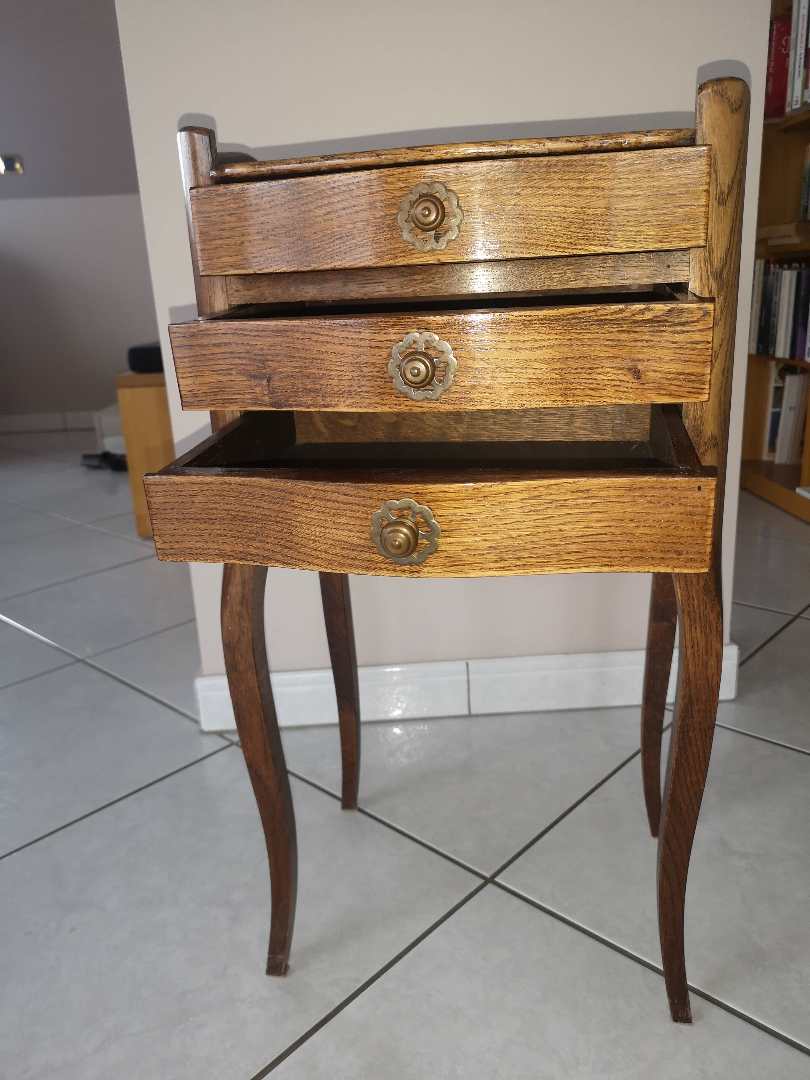 Petit meuble d’appoint / chiffonnier 3 tiroirs en bois – Style rustique