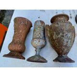 Set of 3 cast iron vases from 1900 from Charleville - Mézières