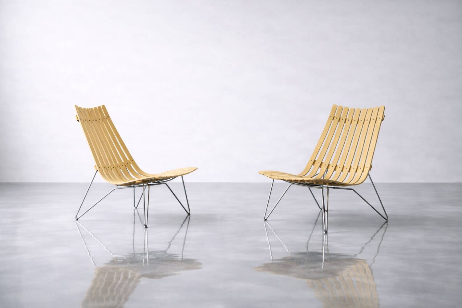 Pair of Scandinavian Scandia Easy Chairs by Hans Brattrud for Fjordfiesta