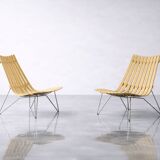 Pair of Scandinavian Scandia Easy Chairs by Hans Brattrud for Fjordfiesta