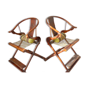 2 fauteuils pliants chinois