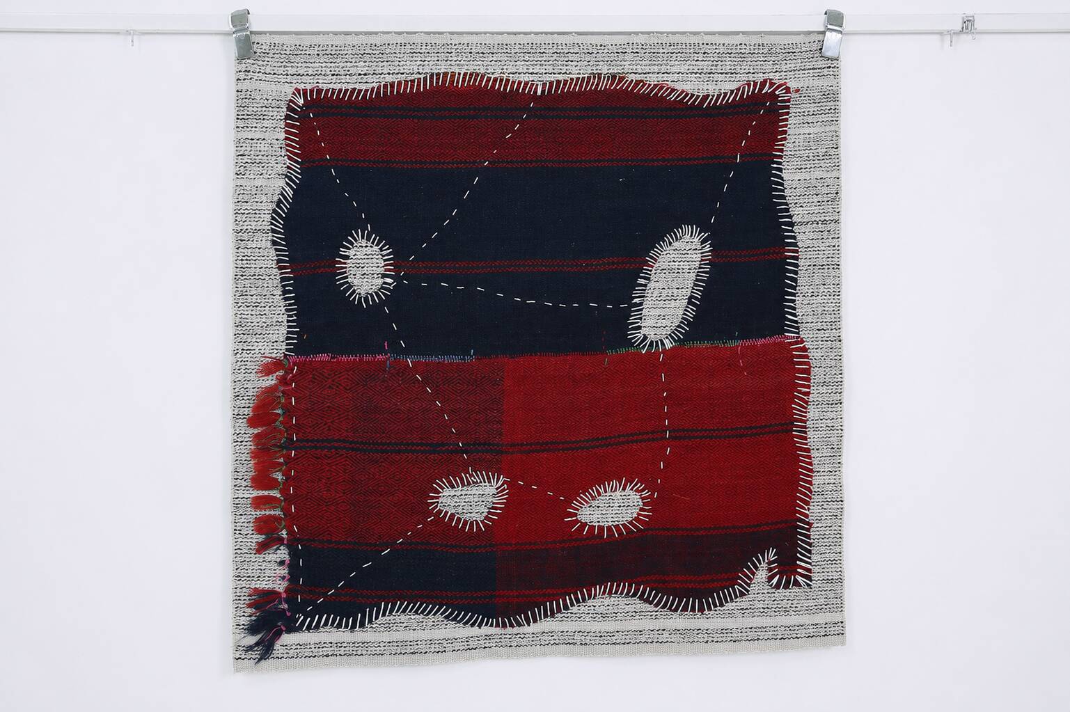 Hand Woven Tribal Wall Hangin, Boho Textile Art, 103x106 Cm
