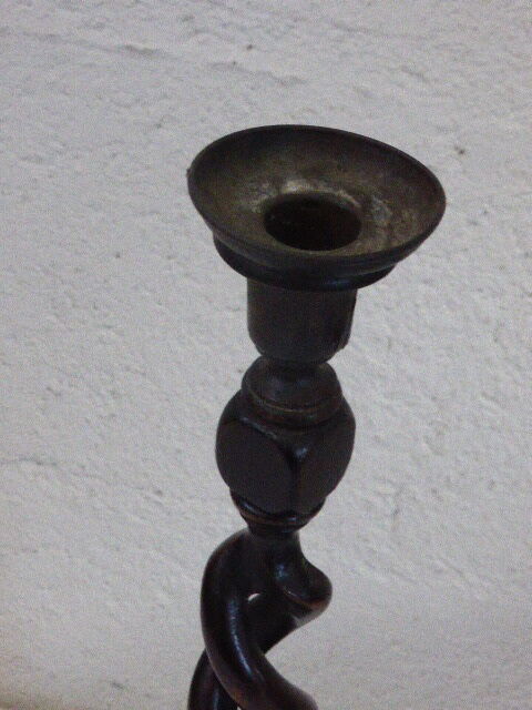 Twisted wooden candle