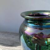 Vintage iridescent ceramic vase