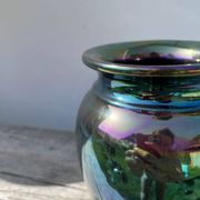 Vintage iridescent ceramic vase