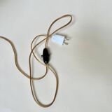 Stone lamp with pleated shade