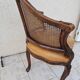 Louis xv office armchair, carved, cane, leather trimmed