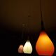 Scandinavian suspension trio Holmegaard 1960, opal glass blown.