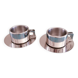 2 vintage Italian stainless steel cups Casalinghi Sto