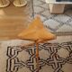 Wooden stool and vintage foldable leather