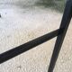 Desk with drawers and tubular metal feet