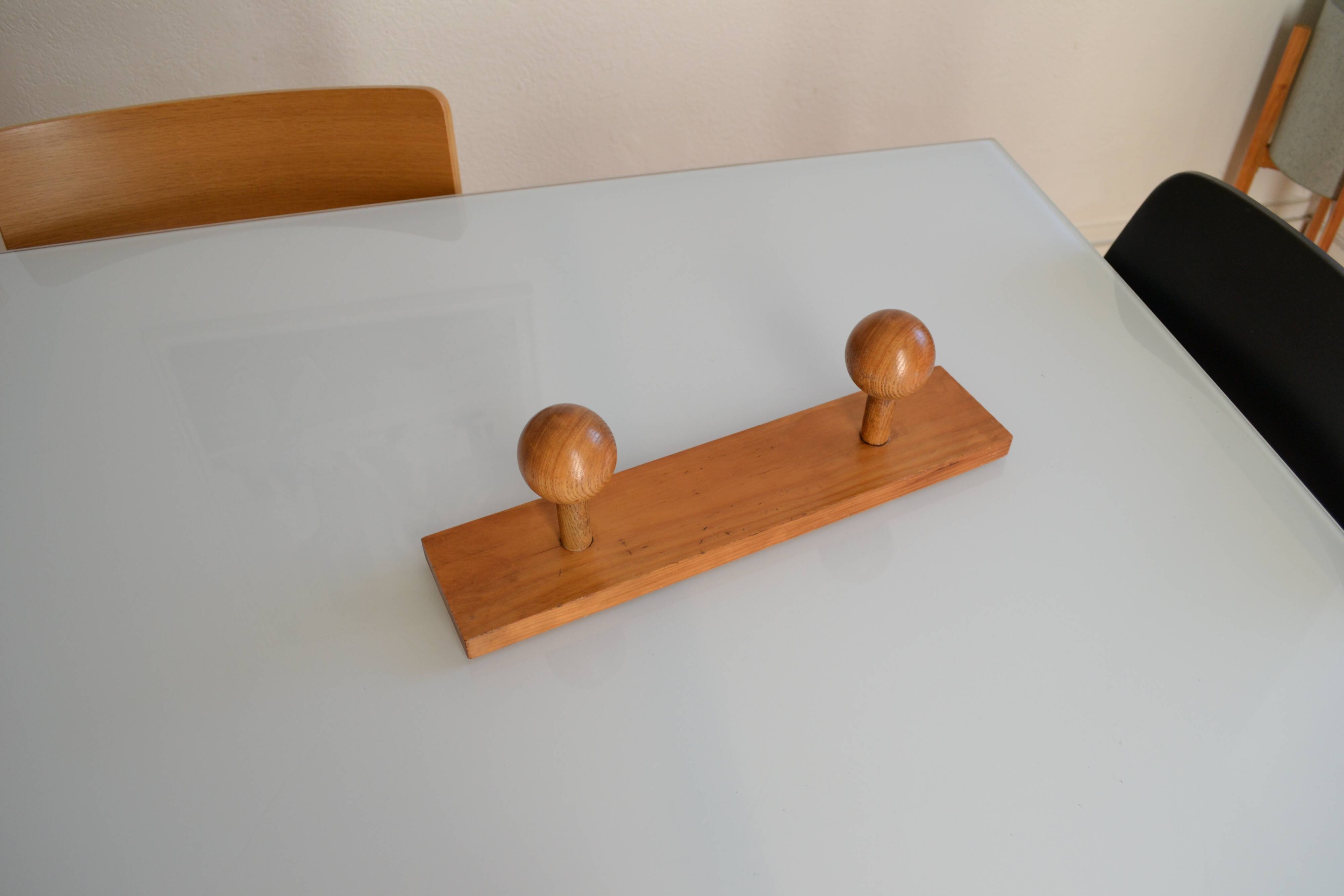 Double coat hook in wood, 1960s