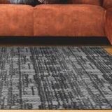 Gray striped home rug