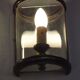 Pair french country brass & curved glass wall lights mirrored back plate 3965