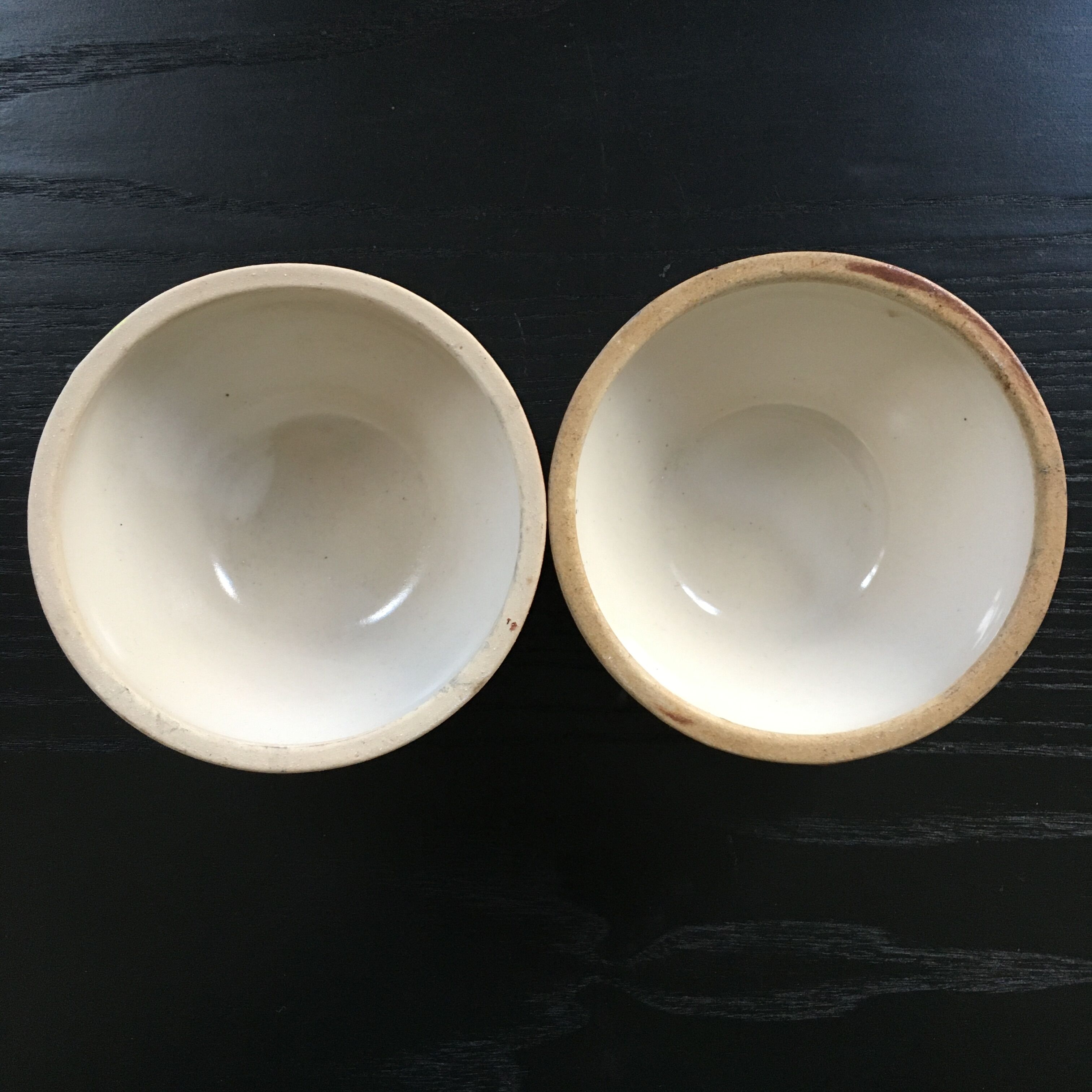 Lot 2 mini two-tone jattes