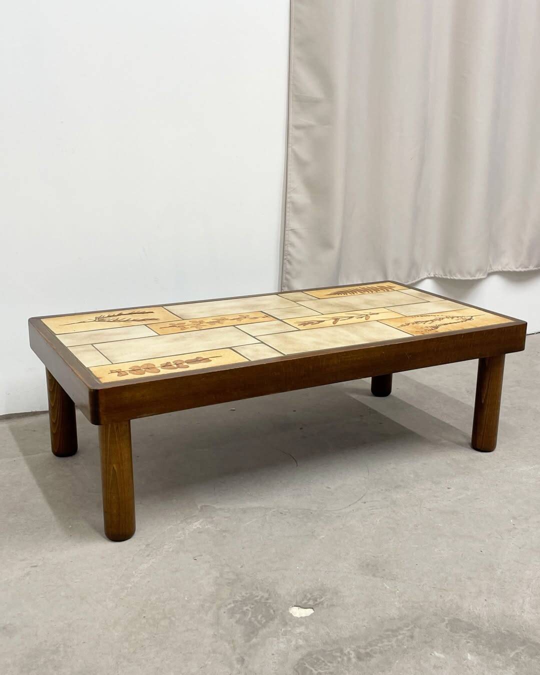 Herbarium ceramic coffee table, circa 1960