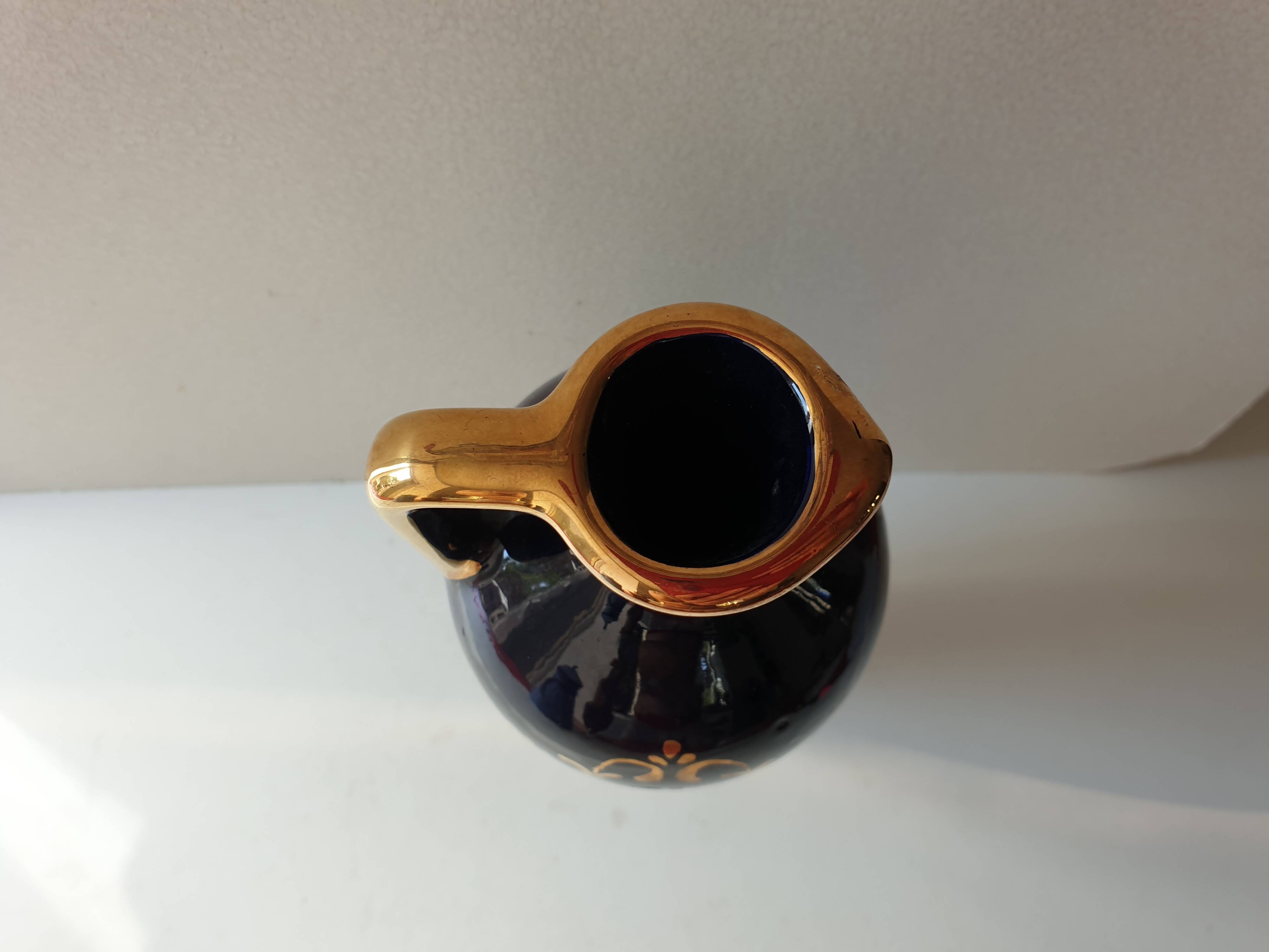 Navy Blue Porcelain Soliflore Vase - Coronetti Cunardo Italy