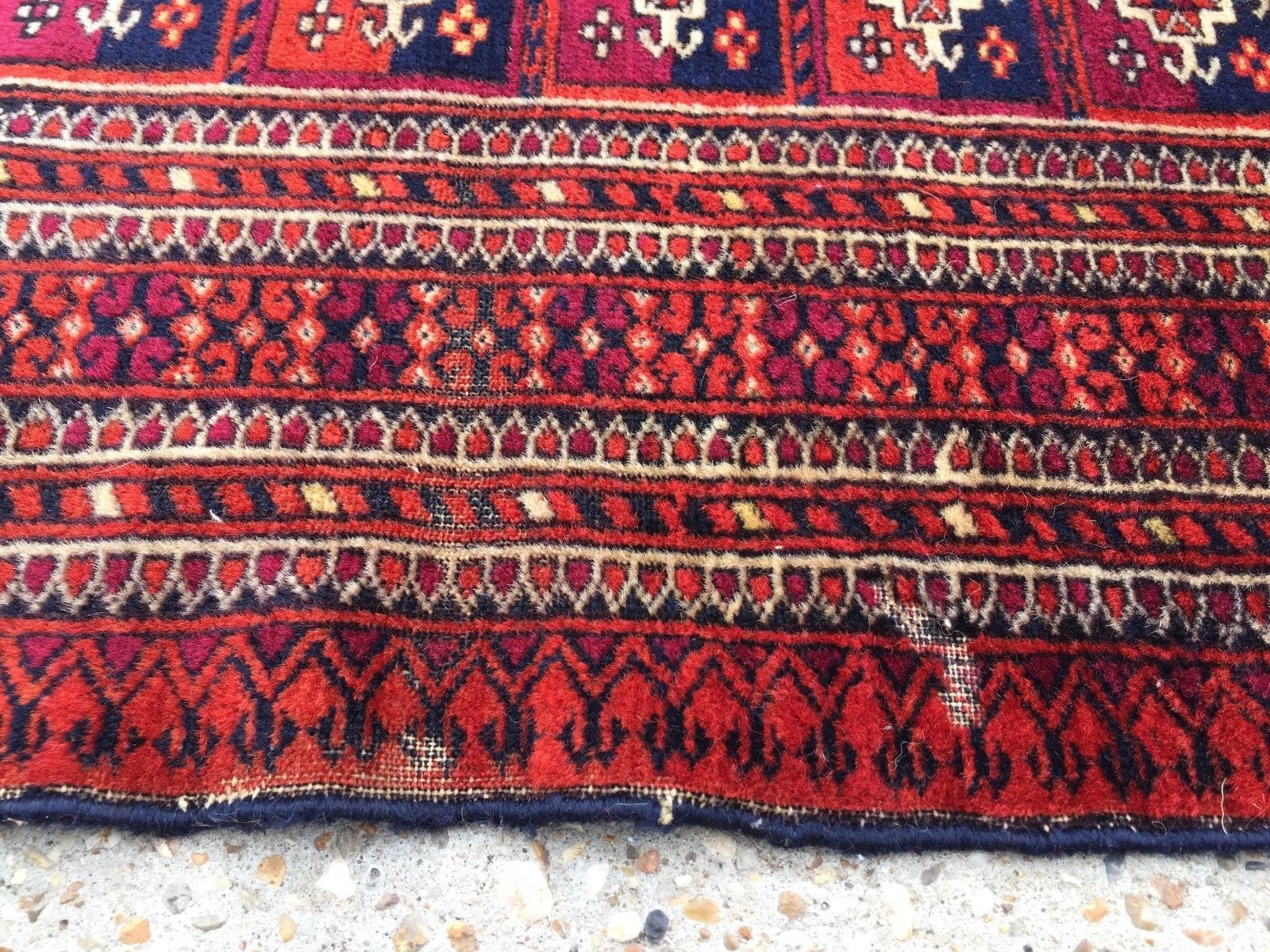 Antique traditional turkoman rug oriental hand made rug 184x124cm
