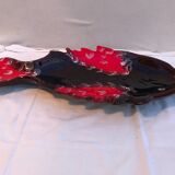 Ancien plat poisson céramique marron rouge vintage