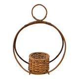 Bamboo and rattan plant holder or pot cover - 1970s