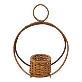Bamboo and rattan plant holder or pot cover - 1970s
