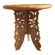 Petite table d’appoint ancienne – bois sculpté et marqueterie