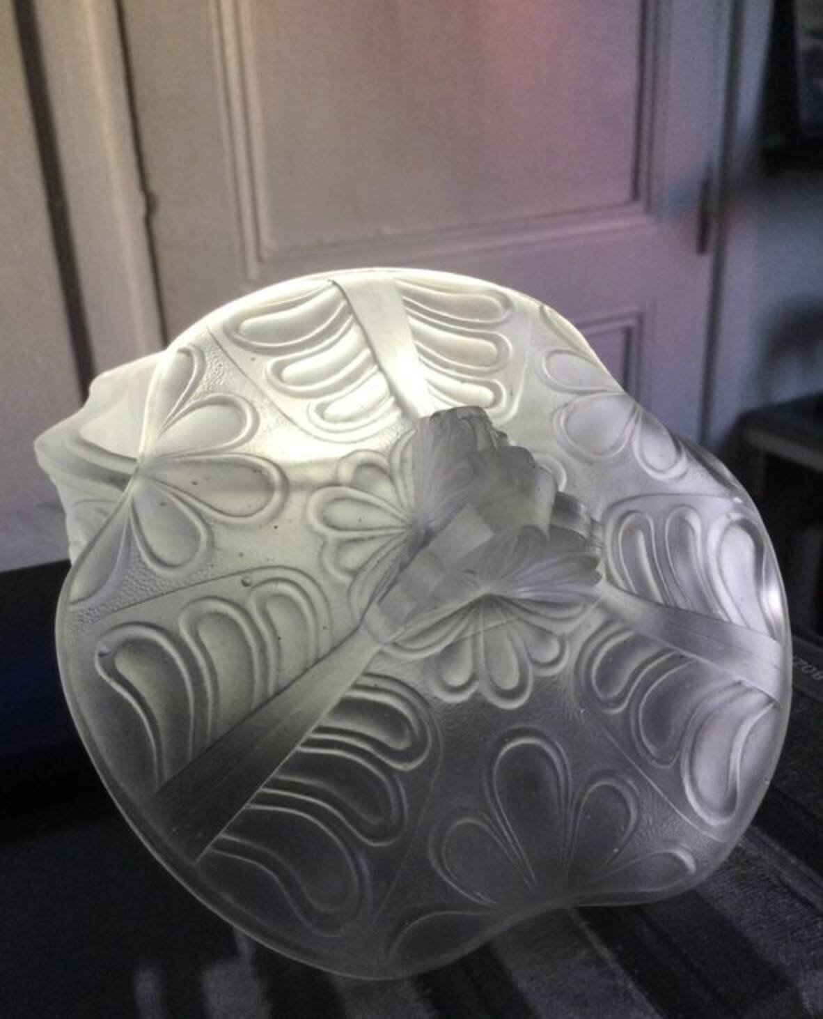 Art Deco Molded Glass Candy Box / Powder Box – Palmette