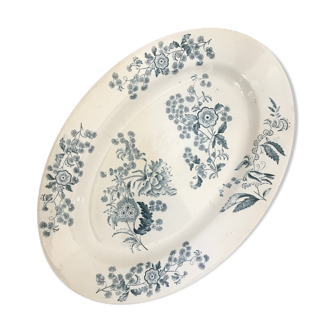 Longwy oval flat and hollow in iron earth, "YCHO" service