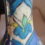 Vase antique en grès déco fleurs