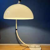 White mid-century Dijkstra flexible snake mushroom floor lamp
