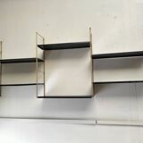 Modular black metal shelf