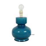 Italian Round Blue Ceramic Lamp Cracked 24cm