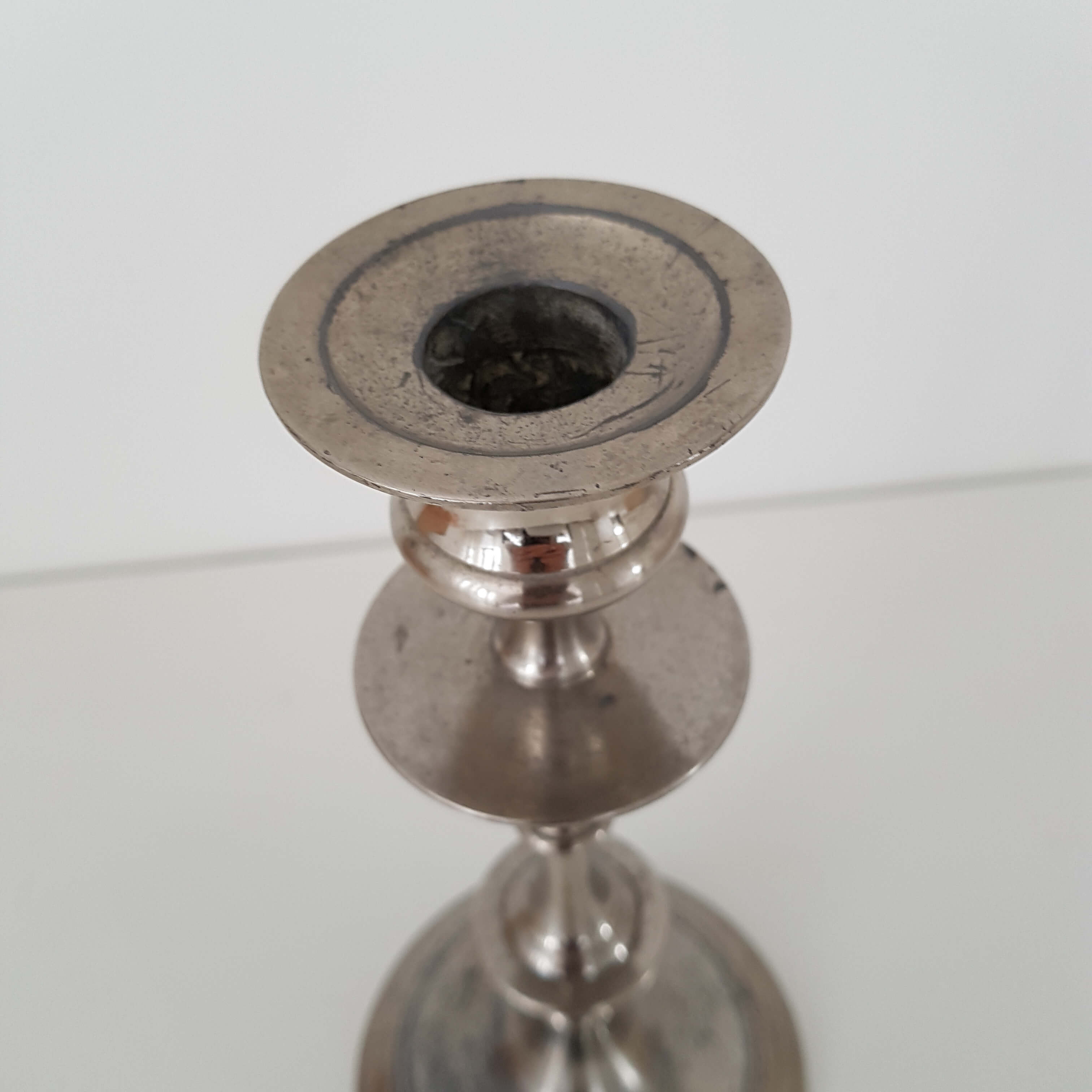 Candlestick former metal silver