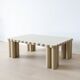 Italian scalloped coffee table in beige lacquer, 1980s