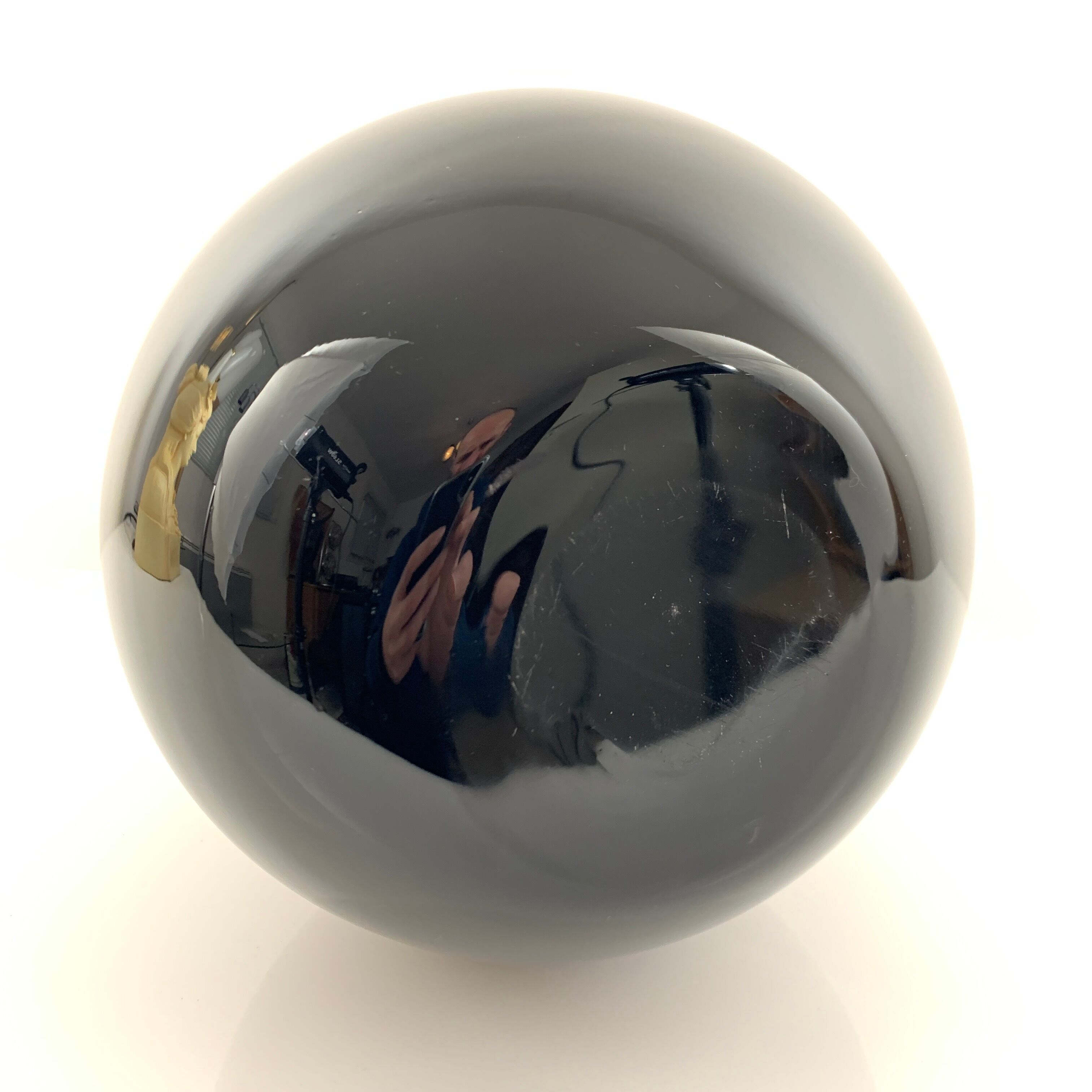 Black opaline ball lamp foot