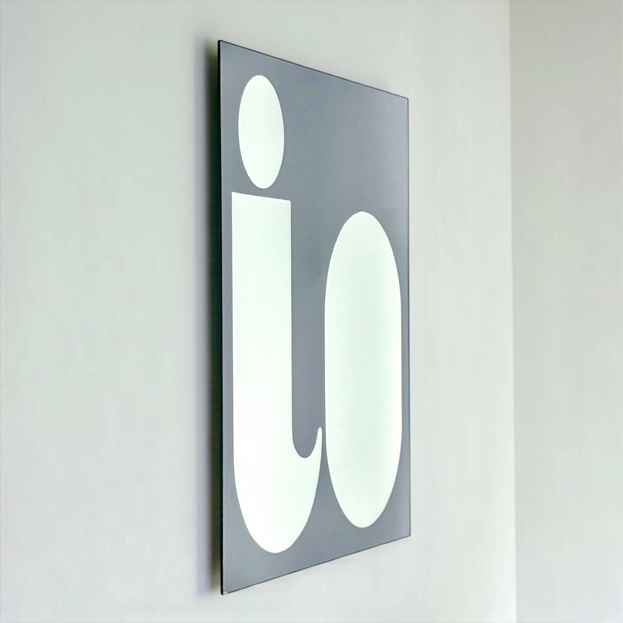 IO typographic mirror by Giuseppe Raimondi, 1970s