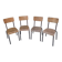 Set of 4 vintage metal and plywood school chairs (2 pairs)