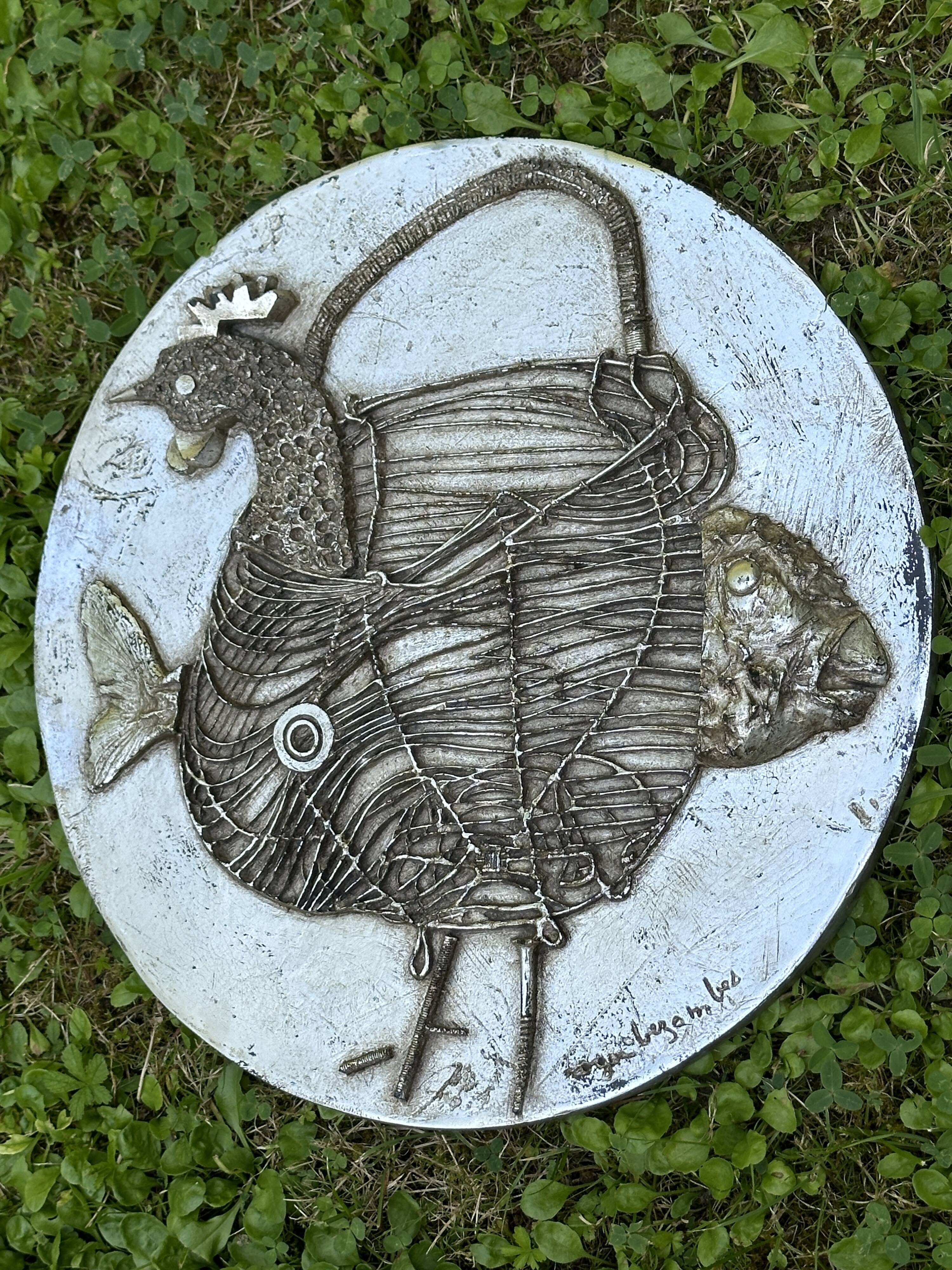 Roger Bezombes wall sculpture decor vintage design 60s