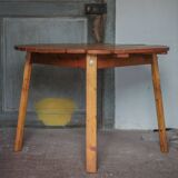 Vintage round pine table, slatted pine table, vintage table, pine furniture