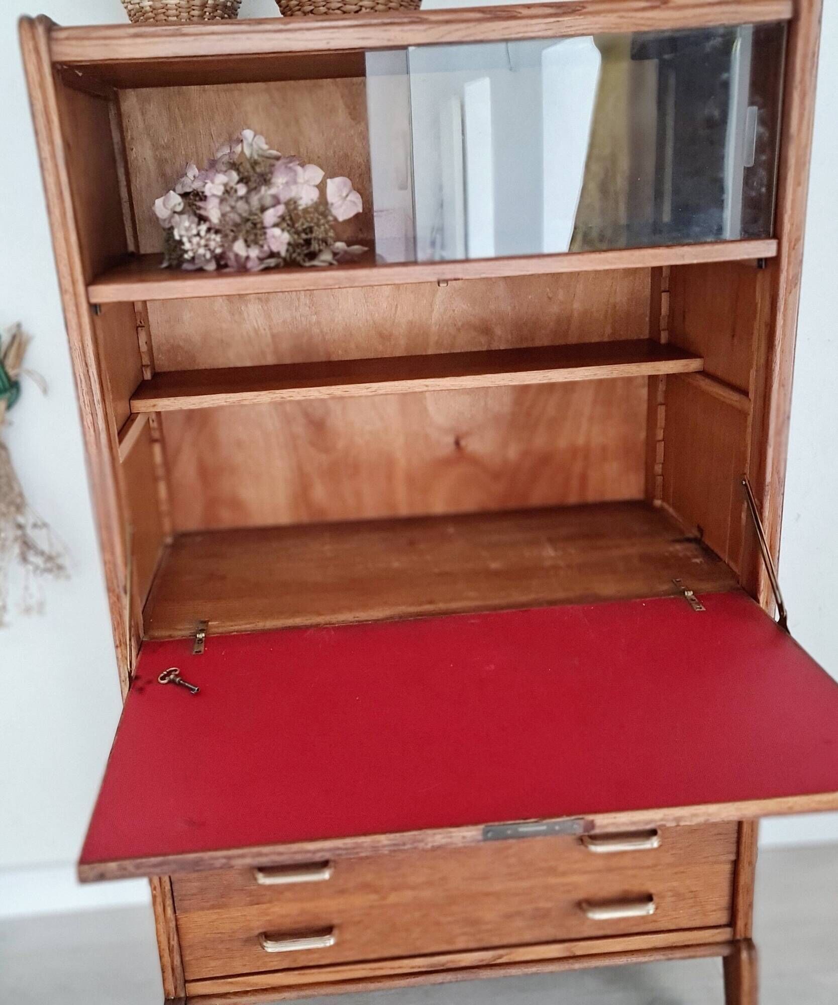 Scandinavian secretary desk - showcase chest of drawers